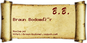 Braun Bodomér névjegykártya